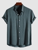 Chemise de Base Haute Basse en Couleur Unie à Manches Courtes L Gris