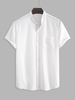 Chemise de Bureau avec Poche à Manches Courtes en Couleur Unie Xl Blanc