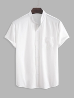 Chemise de Bureau avec Poche à Manches Courtes en Couleur Unie Xl Blanc