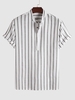 Chemise de Bureau Décontractée Rayée à Demi-Bouton Xxl Blanc