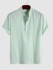 Chemise de Bureau Décontractée Rayée à Demi-Bouton Xxl Vert clair