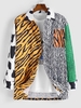 Chemise de Fête Jointive Animal à Manches Longues Xl Caramel
