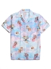 Chemise de Plage Boutonnée à Imprimé Ange Paradis Fleurie 2xl