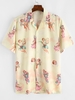 Chemise de Plage Boutonnée à Imprimé Ange Paradis Fleurie 2xl Jaune clair
