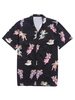 Chemise de Plage Boutonnée à Imprimé Ange Paradis Fleurie M Noir