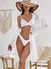 Chemise de Plage en Mousseline de Soie Taille unique Blanc