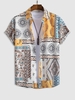 Chemise de Plage et Vacance Rétro à Imprimé Fleuri à Manches Courtes S Jaune clair