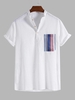 Chemise de Plage Fine Demi-Bouton à Manches Courtes Xxl Blanc