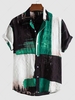 Chemise de Plage Vintage Teintée en Blocs de Couleurs à Manches Courtes 2xl Vert