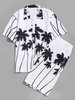 Chemise de Plage Hawa enne à Imprimé Palmier Noix de Coco et Short Xs Blanc