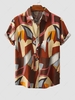 Chemise de Vacances à Imprimé Abstraite à Manches Courtes M Rouge foncé