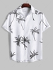 Chemise de Vacances à Imprimé Cocotier à Manches Courtes L Blanc