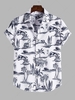 Chemise de Vacances à Imprimé Cocotier et Palmier M Blanc