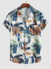 Chemise de Vacances à Imprimé Feuille avec Poche L Multi a