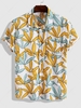 Chemise de Vacances à Imprimé Feuille Tropicale à Manches Courtes L Blanc