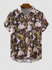 Chemise de Vacances à Imprimé Flamant à Manches Courtes M Noir