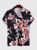Chemise de Vacances à Imprimé Fleur à Manches Courtes Xxl Noir