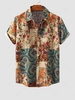Chemise de Vacances à Imprimé Fleurie Ethnique à Manches Courtes 2xl Jaune