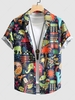 Chemise de Vacances à Imprimé Partout Xl Bleu marine