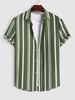 Chemise de Vacances à Rayure Verticale à Manches Courtes L Vert clair
