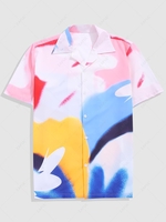 Chemise de Vacances Boutonnée à Imprimé Peinture Colorée Xl Bleu lierre