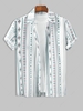 Chemise de Vacances de Plage à Imprimé Géométrique Rayure Verticale à Manches Courtes Xl Blanc