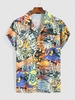 Chemise de Vacances Fête à Imprimé Lettre Graffitis Xl Orange