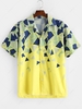Chemise de Vacances Géométrique Imprimée avec Bouton Xl Jaune