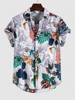 Chemise de Vacances Hawa en à Imprimé Tropicale à Manches Courtes Xl Blanc