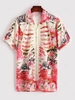 Chemise de Vacances Hawa en Palmier Feuille Tropicale Xl Rouge