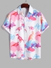 Chemise de Vacances Motif de Dinosaure à Manches Courtes M Blanc
