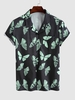 Chemise de Vacances Motif de Papillon M Ardoise bleue foncée