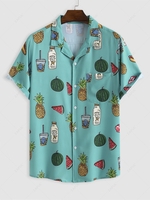 Chemise de Vacances Motif de Pastèque et D