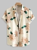 Chemise de Vacances Motif Fleuri à Manches Courtes Xl Café lumière