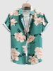 Chemise de Vacances Motif Fleuri à Manches Courtes Xl Vert clair