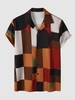 Chemise en Blocs de Couleurs à Manches Courtes M Multi a