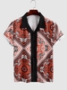 Chemise en Blocs de Couleurs à Manches Courtes S Rouge cerise