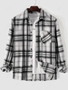 Chemise en Carreaux avec Poche en Flanelle S Noir