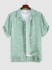 Chemise Fleur Brodée Boutonnée en Avant M Vert clair