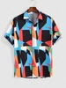 Chemise Géométrique Colorée Jointive Imprimée Irrégulière S Multi a