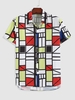 Chemise Géométrique Imprimée en Blocs de Couleurs Xxl Multi a