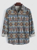 Chemise Géométrique Motif de Style Ethnique avec Bouton en Avant Xs Multi b