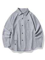 Chemise Graphique Imprimée Boutonnée avec Poche 3xl Gris clair
