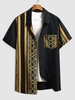 Chemise Graphique Imprimée Boutonnée avec Poche S Noir