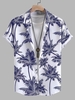Chemise Hawa enne à Imprimé Cocotier à Manches Courtes S Bleu