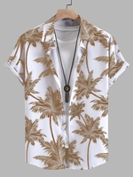Chemise Hawa enne à Imprimé Cocotier à Manches Courtes Xl Café lumière