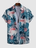 Chemise Hawa enne à Imprimé Flamants Roses et Feuilles Tropicales Xxl