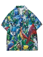 Chemise Hawa enne de Vacances à Imprimé Perroquet Tropical M Vert printemps moyen