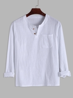 Chemise Henley avec Poche en Avant Xs Blanc