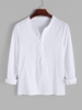 Chemise Henley Boutonnée en Couleur Unie M Blanc